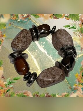 Paparazzi Acrylic Stone Bracelet In Brown Tones